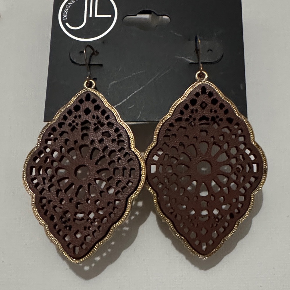 Brown and Gold Earrings